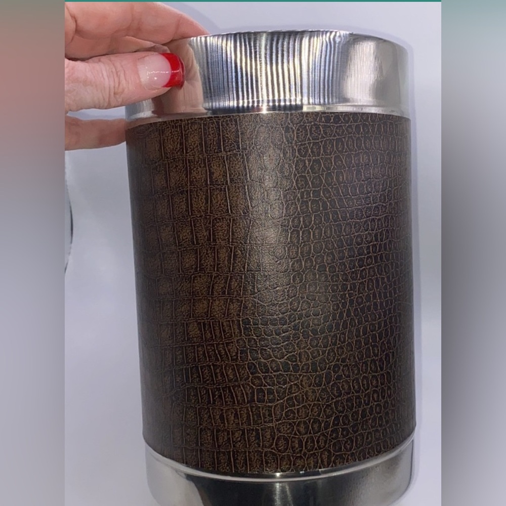 Brown Crocodile Pattern Stainless Steel Wine Cooler